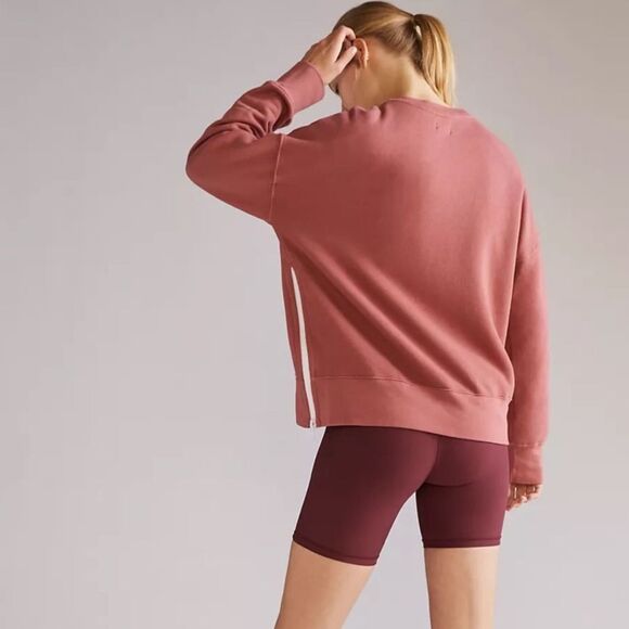 Anthropologie Sundry Varsity Grateful Sweatshirt Mauve Pink - Picture 5 of 11